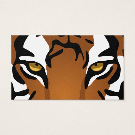 Tijger, wilde kat op zwart visitekaartje (Achterkant)