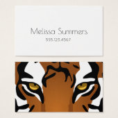 Tijger, wilde kat op zwart visitekaartjes (Voorkant /achterkant)