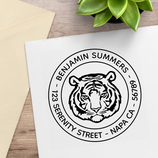 Tijger, Wilde Kat Retouradres Rubberstempel