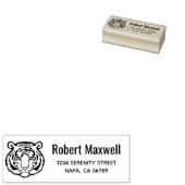 Tijger, Wilde Kat Retouradres Rubberstempel (Gestempeld)