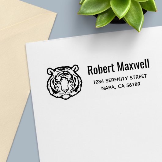 Tijger, Wilde Kat Retouradres Zelfinktende Stempel
