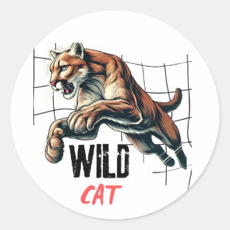 tijger wilde kat ronde sticker