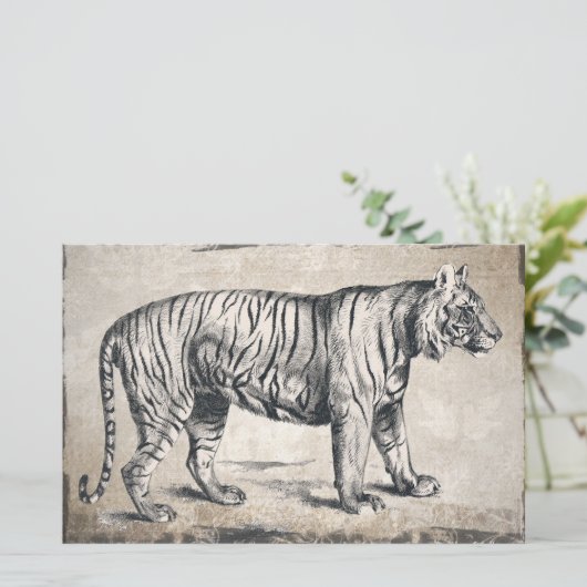 Tijger  wildgroei decoratief briefpapier (Staand voorkant)