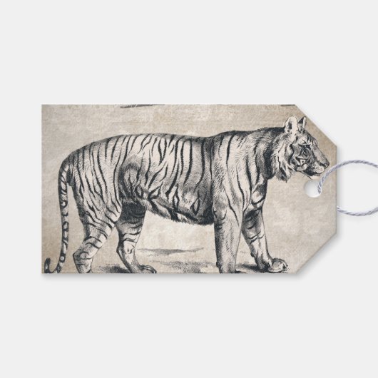 Tijger  wildgroei decoratief cadeaulabel (Voorkant (Horizontaal))