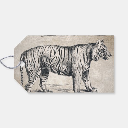 Tijger  wildgroei decoratief cadeaulabel (Achterkant Horizontaal)