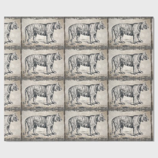 Tijger wildgroei decoratief cadeaupapier (Vlak)