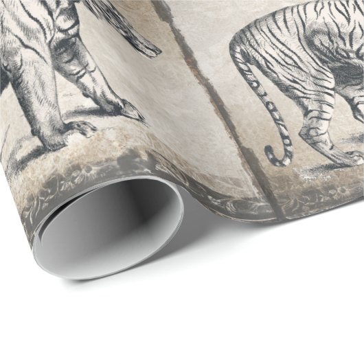 Tijger  wildgroei decoratief cadeaupapier (Rol Hoek)