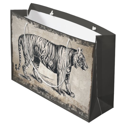 Tijger  wildgroei decoratief large cadeautasje (Achterkant Gekanteld)