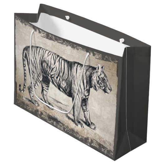 Tijger  wildgroei decoratief large cadeautasje (Voorkant Gekanteld)