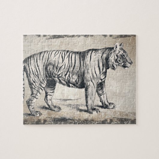 Tijger  wildgroei decoratief legpuzzel (Horizontaal)
