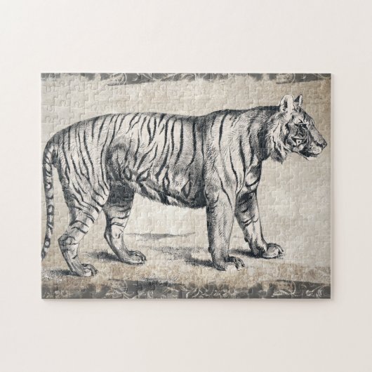 Tijger  wildgroei decoratief legpuzzel (Horizontaal)