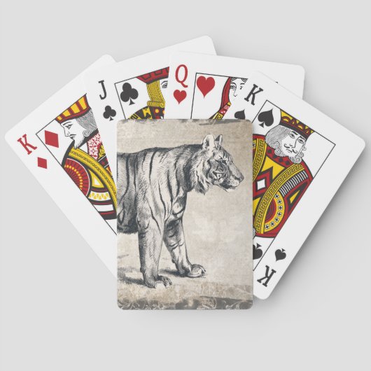 Tijger  wildgroei decoratief pokerkaarten (Achterkant)