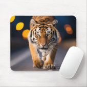 Tijger Wildlife Dier Op Straat Buiten Muismat (Met muis)
