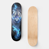 Tijger wit & blauw gloeiende koele stijl persoonlijk skateboard (Voorkant)