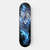 Tijger wit & blauw gloeiende koele stijl persoonlijk skateboard (Voorkant)