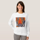 Tijger (wit) - Dames Lange Mouwen T-shirt (Voorkant volledig)