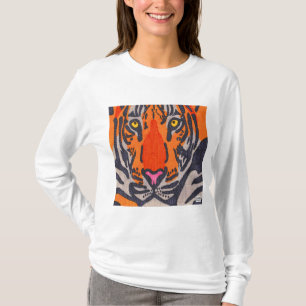 Tijger (wit) - Dames Lange Mouwen T-shirt