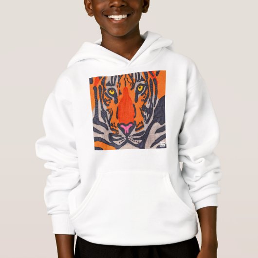 Tijger (wit) - Jongens Hoodie (Voorkant)