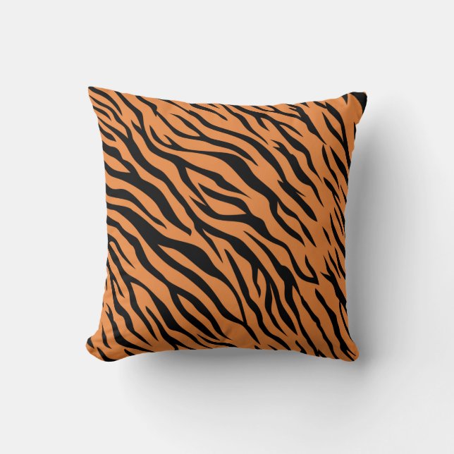 Tijger Worp Kussen 16" x 16" (Voorkant)
