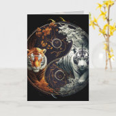 Tijger Yin Yang Grafische Kaart (Gele Bloem)