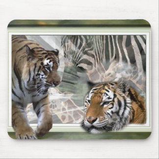 Tijger, Zebra, Giraffe, Cadeaus voor Liefhebbers Muismat
