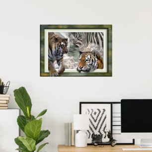 Tijger, Zebra, Giraffe, luiers en groeten Poster