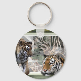 Tijger, Zebra, Giraffe, luiers en groeten Sleutelhanger