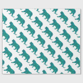 Tijger, zwart en Blauwgroen afdrukken Cadeaupapier (Vlak)