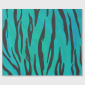 Tijger, zwart en Blauwgroen afdrukken Cadeaupapier (Vlak)
