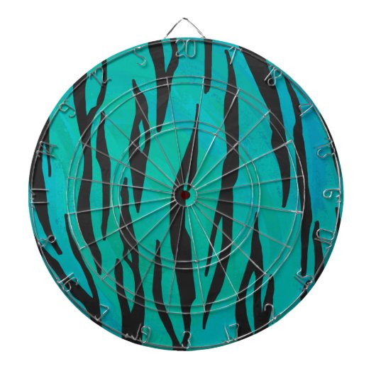 Tijger, zwart en Blauwgroen afdrukken Dartbord (Voorkant)