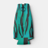 Tijger, zwart en Blauwgroen afdrukken Flesjeskoeler (Achterkant)