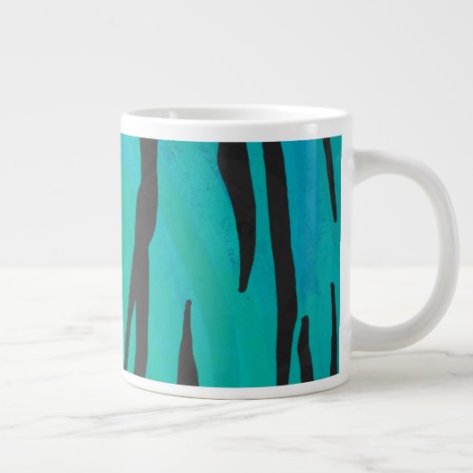 Tijger, zwart en Blauwgroen afdrukken Grote Koffiekop (Rechts)