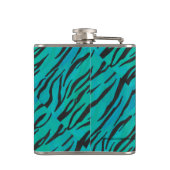 Tijger, zwart en Blauwgroen afdrukken Heupfles (Achterkant)