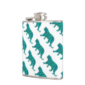 Tijger, zwart en Blauwgroen afdrukken Heupfles (Links)