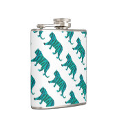 Tijger, zwart en Blauwgroen afdrukken Heupfles (Rechts)