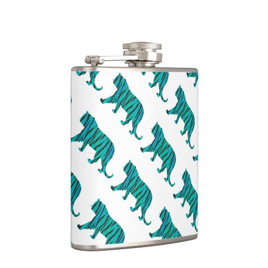 Tijger, zwart en Blauwgroen afdrukken Heupfles (Rechts)