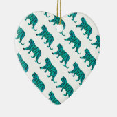 Tijger, zwart en Blauwgroen afdrukken Keramisch Ornament (Rechts)