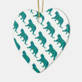 Tijger, zwart en Blauwgroen afdrukken Keramisch Ornament (Links)