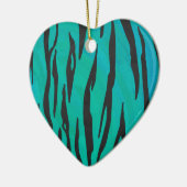 Tijger, zwart en Blauwgroen afdrukken Keramisch Ornament (Links)