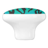 Tijger, zwart en Blauwgroen afdrukken Keramische Knop (Zijkant)