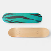 Tijger, zwart en Blauwgroen afdrukken Skateboard (Horizontaal)