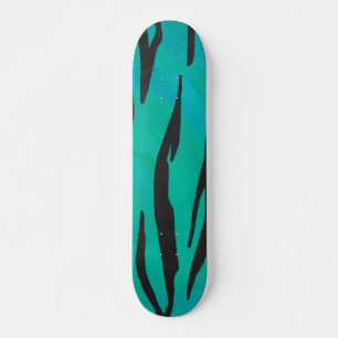 Tijger, zwart en Blauwgroen afdrukken Skateboard