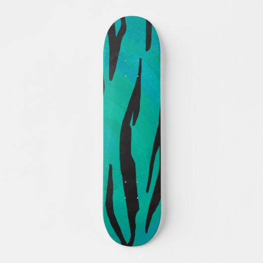 Tijger, zwart en Blauwgroen afdrukken Skateboard (Voorkant)