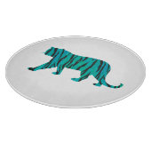 Tijger, zwart en Blauwgroen afdrukken Snijplank (Hoek)