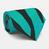 Tijger, zwart en Blauwgroen afdrukken Stropdas (Opgerold)
