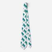 Tijger, zwart en Blauwgroen afdrukken Stropdas (Voorkant)