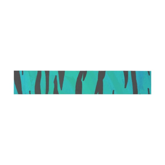 Tijger, zwart en Blauwgroen afdrukken Uitnodigingen Wikkel (Vlak)