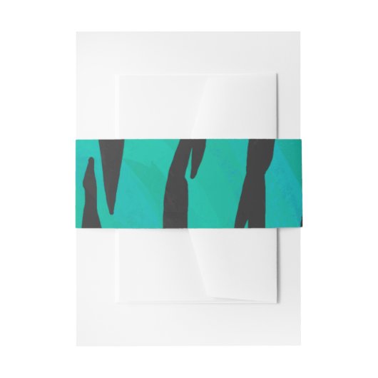 Tijger, zwart en Blauwgroen afdrukken Uitnodigingen Wikkel (Voorkant Voorbeeld)