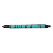 Tijger, zwart en Blauwgroen afdrukken Zwarte Inkt Pen (Voorkant)
