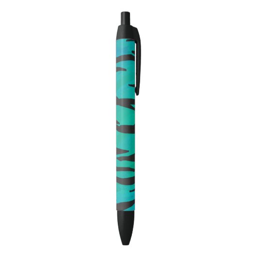 Tijger, zwart en Blauwgroen afdrukken Zwarte Inkt Pen (Achterkant (Verticaal))